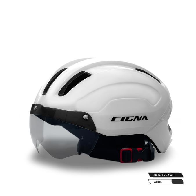 CIGNA TS-32 Bike Visor Helmet - Helm Sepeda - WHITE (BUKAN ROCKBROS)