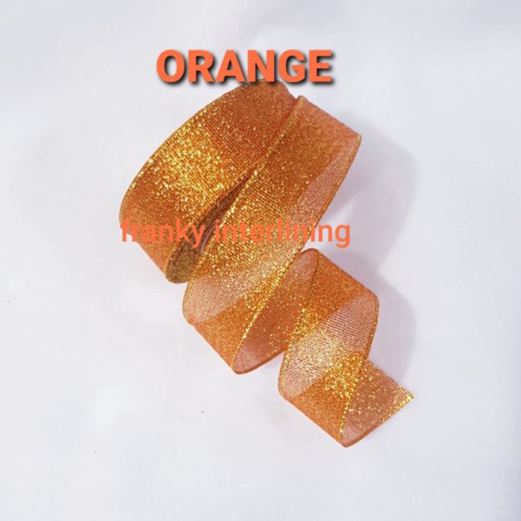 

✷Harga Termurah✯ Pita Gliter Metallic Lebar 2,5cm Per Roll Isi 18 meter H54 ➡