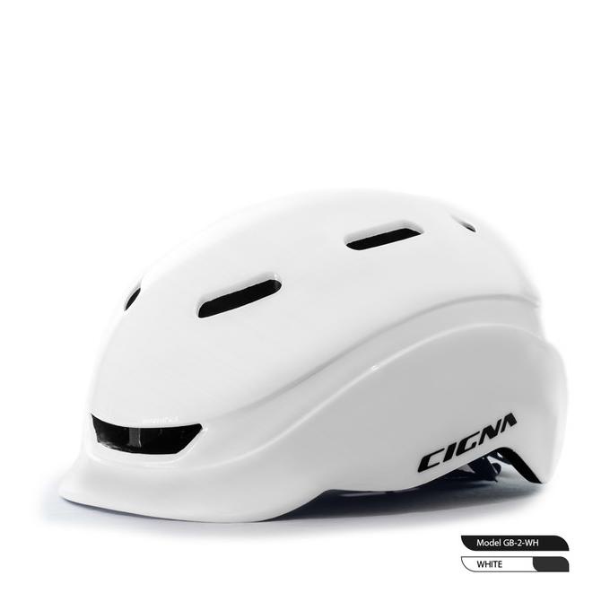 CIGNA GB-2 Bike Ultralight Helmet + Lamp Helm - Helm Sepeda - WHITE