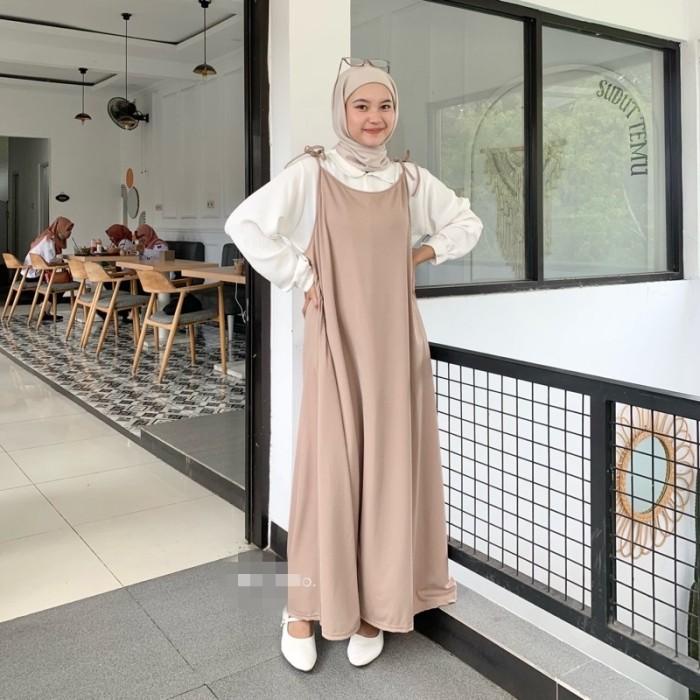 TERLARIS - OVERALL OUTER DRESS POLOS / OVERALL JISOO MAXI DRESS MUSLIMAH