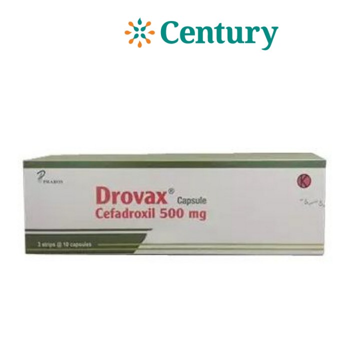 DROVAX 500MG 1 STRIP ISI 10 KAPSUL / CEFADROXIL / ANTIBIOTIK