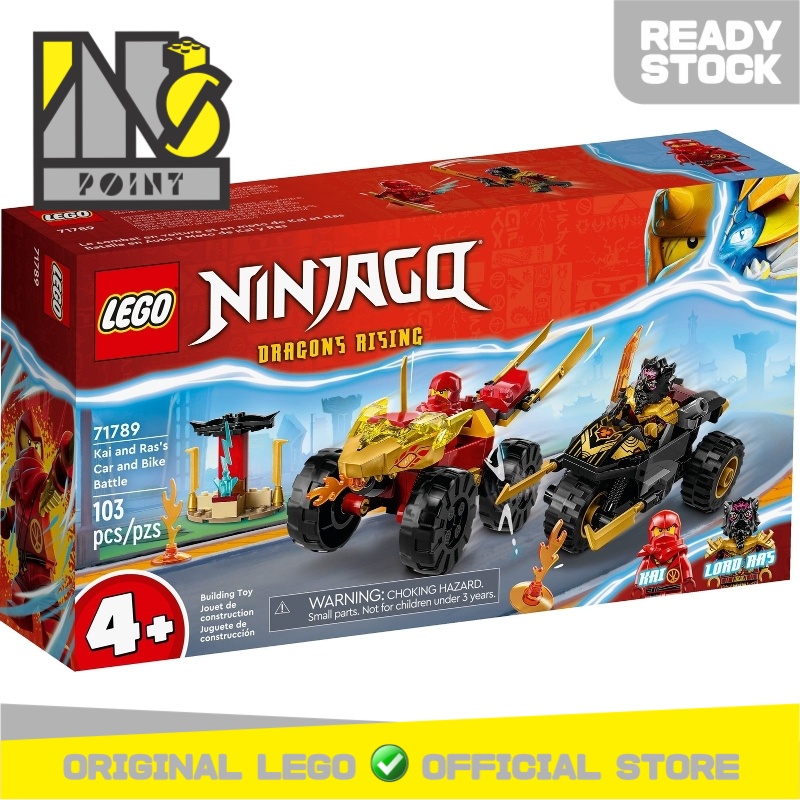 Mainan Lego Ninjago 71789 Mobil dan Motor Kai dan Ras - 103 Pcs