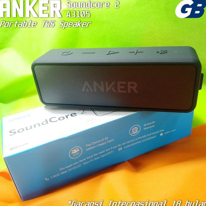 Anker Soundcore 2 IPX5 Wireless Portable Bluetooth Speaker TWS