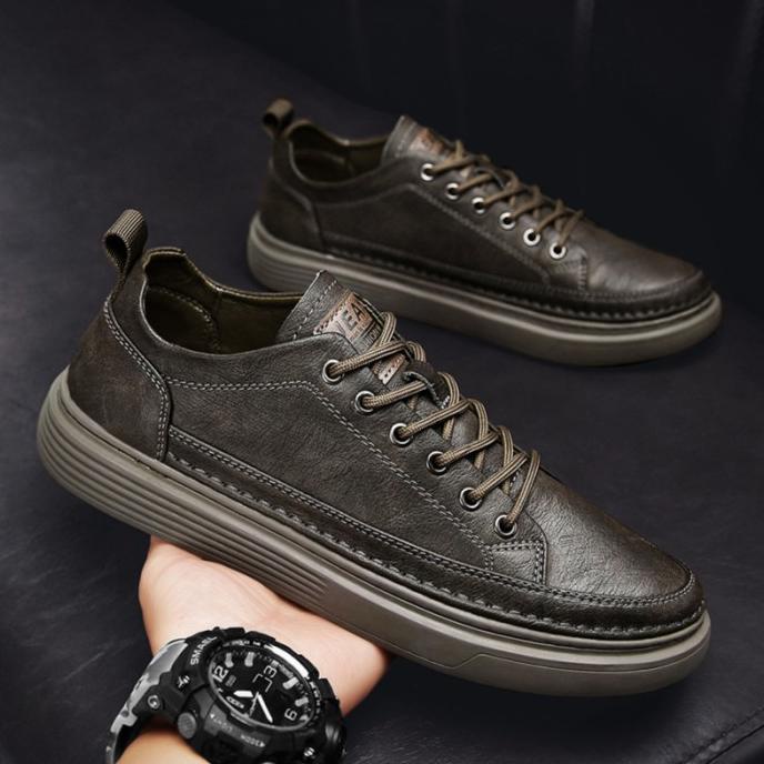 Sepatu Kulit Import Pria Cowok Formal Kulit Fashion Pria Casual Awet