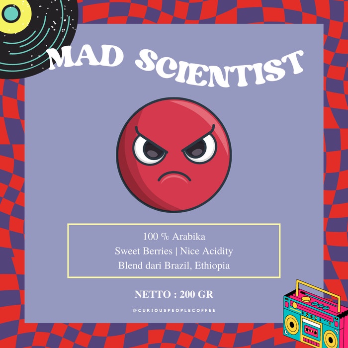 

Dijual Biji Kopi Espresso Blend - Mad Scientist Espresso - 100%Arabika -200Gr Berkualitas