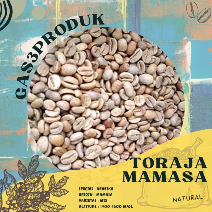 

Berkualitas Green Bean / Biji Kopi Arabika/Arabica Toraja Mamasa Natural/ Hemat