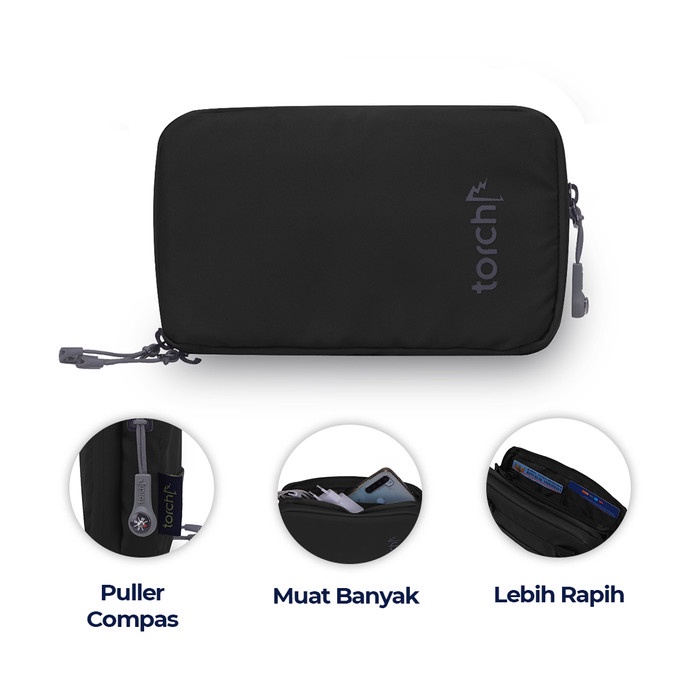Torch Sling Bag Cluth Utility Pouch - Tas Selempang Dompet Hp Inje
