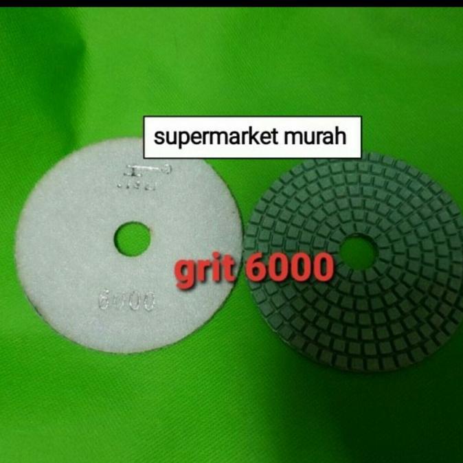 Kualitas terbaik] DIAMOND PAD 4" GRIT 6000 MERK JIALI /DIAMOND PAD POLES GRANIT MARMER