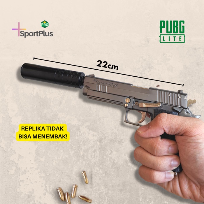 Replika Senjata Sig Sauer Miniatur Metal Mainan Pajangan Koleksi Pubg Terlariss 