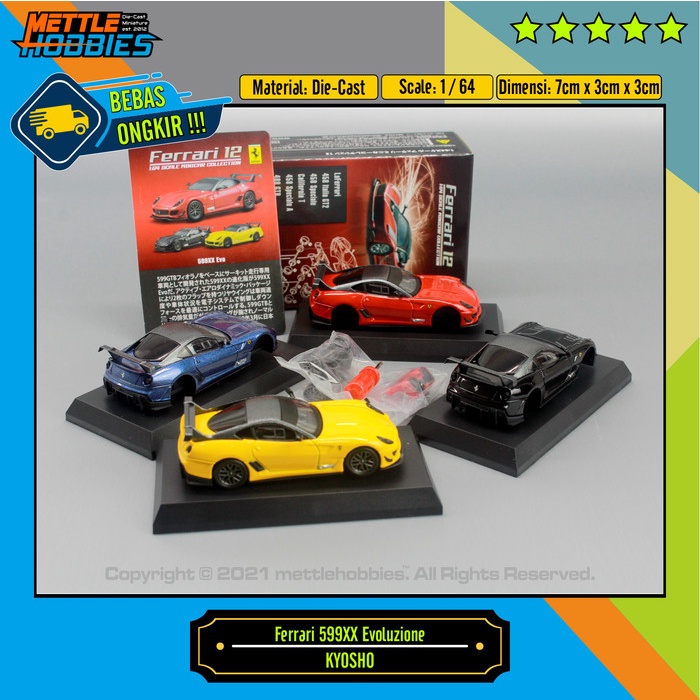 HOT SALE KYOSHO FERRARI 599XX EVOLUZIONE DIECAST MINIATUR REPLIKA MOBIL 1/64 TERMURAH