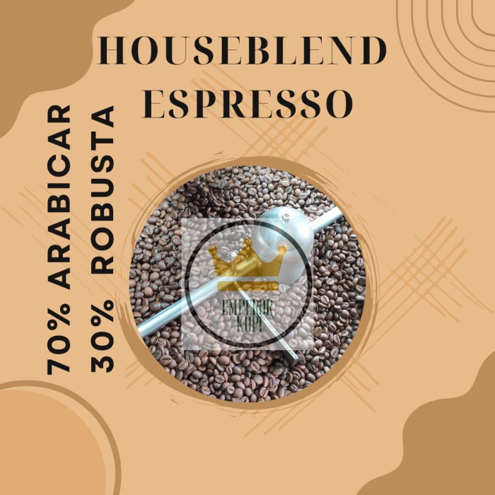 

Promo Bulan Ini Biji Kopi House Blend Espresso 70:30 Biji Kopi Sangrai 1Kg Sale!!!