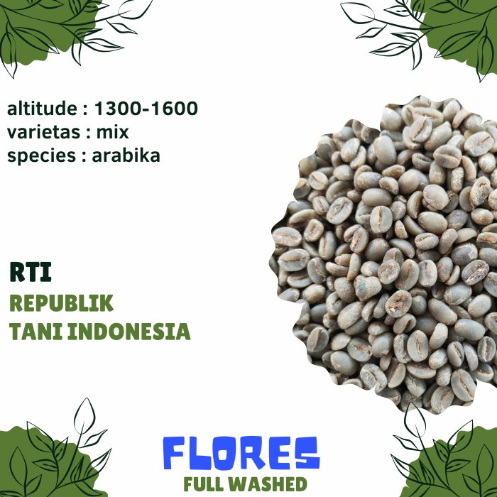 

Kusus Hari Ini Biji Kopi Mentah Arabika Flores Full Washed Proses-Green Bean Berkualitas