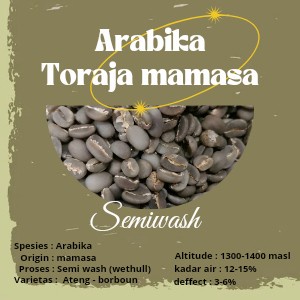 

Produk Green Bean / Biji Kopi Arabika Toraja Mamasa - Semiwash/Wethull - 1Kg Hemat