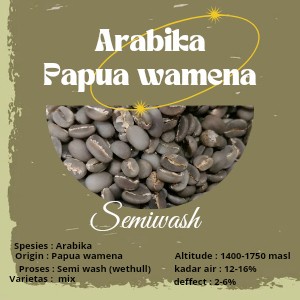 

Update Greenbean / Biji Kopi Arabika Papua Wamena - Semiwash/Wethull - 1Kg Diskon