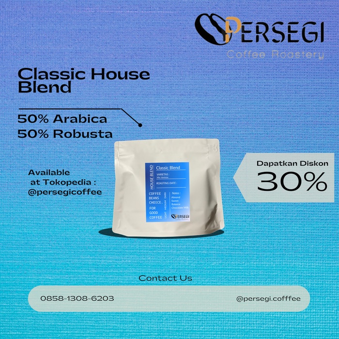 

Trendi Biji Kopi Roasted Beans Clasic House Blend 50 Arabica 50 Robusta 200Gr Terlaris