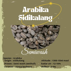 

Bergaransi Greenbean / Biji Kopi Arabika Sidikalang - Semiwash/Wethull - 1Kg Berkualitas