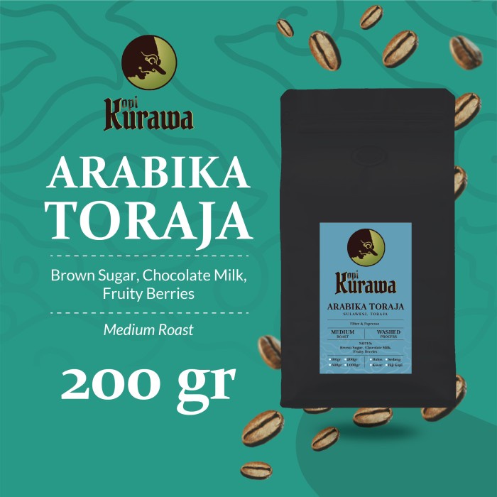 

Cantik Kopi Arabika Toraja Sapan Arabica Coffee Roasted Beans Biji Bubuk 200G Hemat