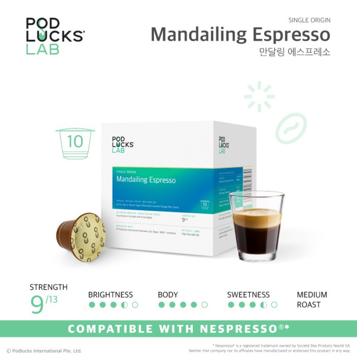 

Cantik Podlucks Lab Mandailing Espresso Capsule Coffee Hemat
