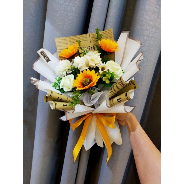 Bouquet flowers medium/large/small/bucket flowers /bunga artificial