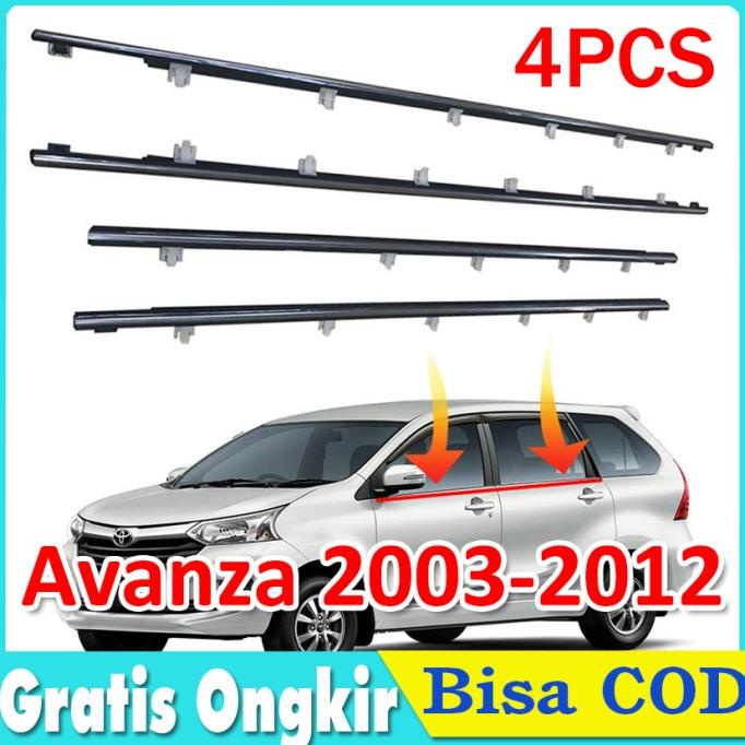 ,,,,,,,] WeatherStrip Pelipit Kaca Luar Karet List Mobil Avanza Xenia 2003-2012