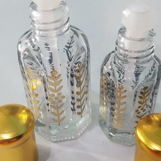 "'''] botol tola motif padi kembang stik 6ml, bahan kaca