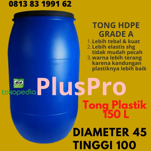 Tong / 150 L Liter / Tong Plastik Biru / Tong Sampah / Biru Baru Bestseller Bin