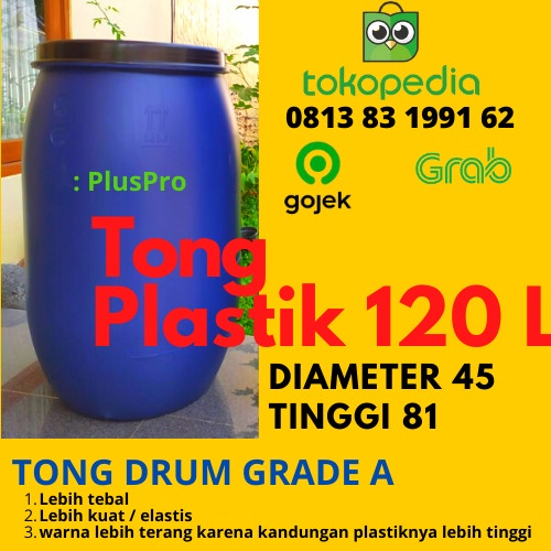 Drum Air / 120 L Liter Baru / Tong Sampah / Tong Biru Tebal Bestseller Bin