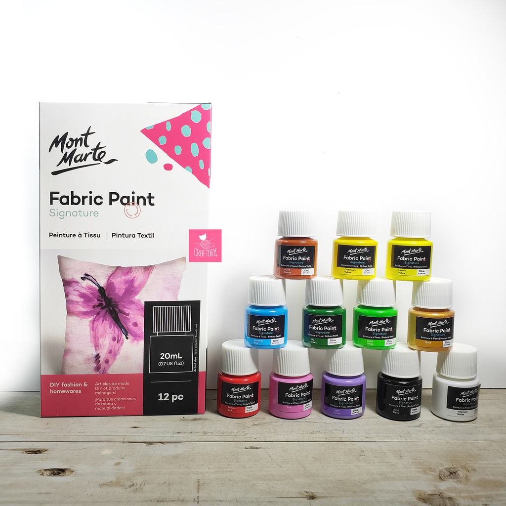 

Mont Marte Fabric Paint 12X20Ml / Deco Textile 12 Warna Cat Lukis Khusus Kain Fashion