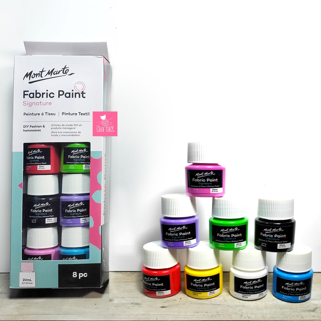 

Mont Marte Fabric Paint Isi 8 Warna / Cat Lukis Kain