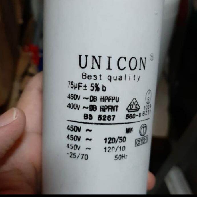 @=@=@=@=] Kapasitor (Capacitor) Pompa 75uf 450 Vac Unicon