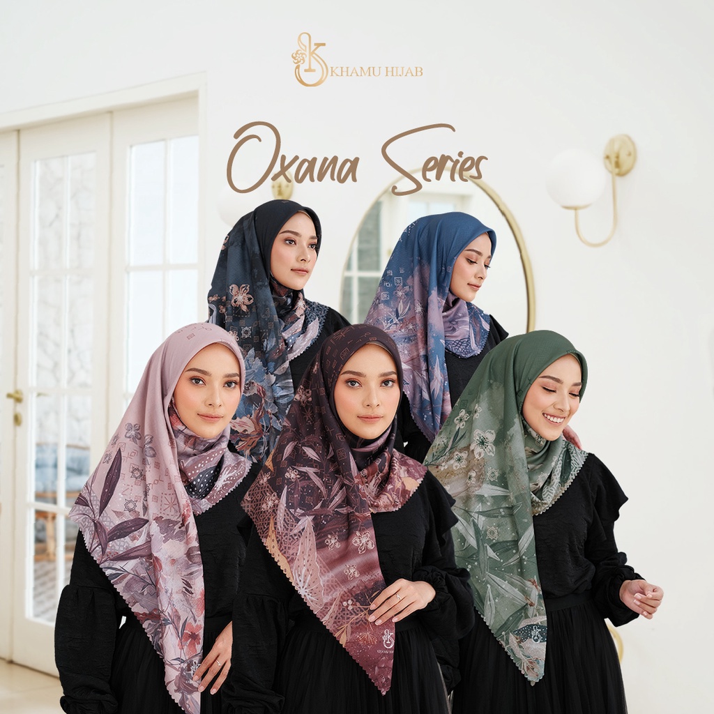 Khamu Hijab - Oxana Series - Hijab Printing - Hijab Segi Empat Voal - Voal Ultrafine - Hijab