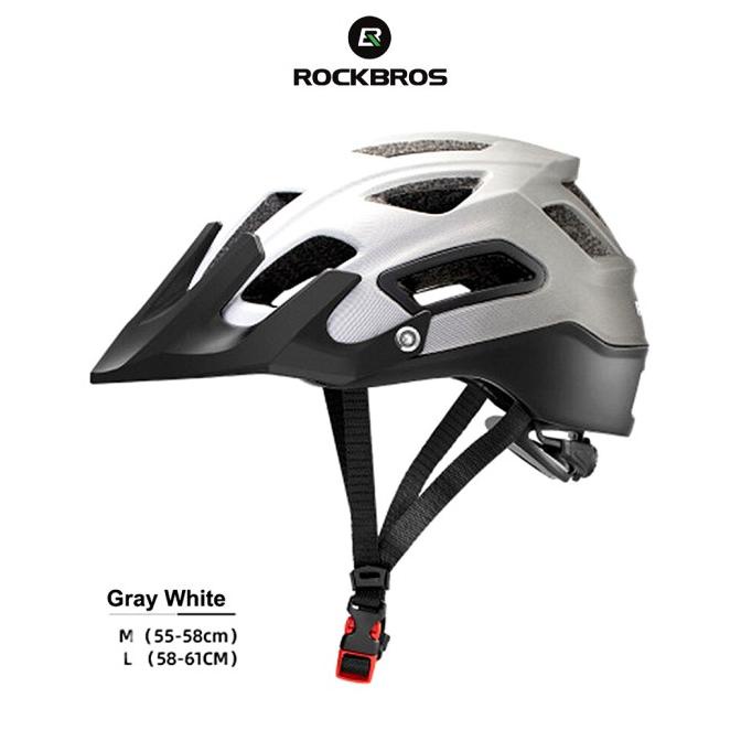 ROCKBROS HC-65 Bike Ultralight Helmet - Helm Sepeda - GRAY WHITE