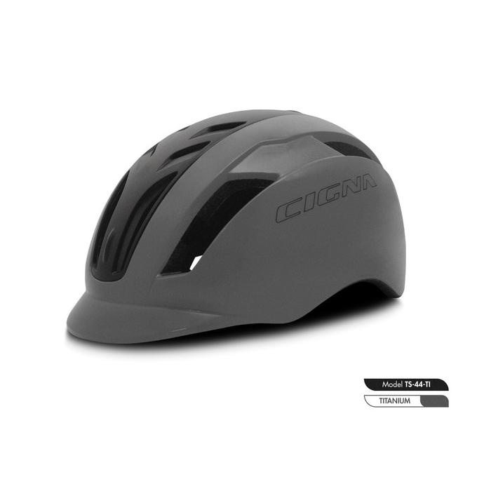 CIGNA TS-44 Bike Ultralight Helmet + Lamp Helm- Helm Sepeda - TITANIUM