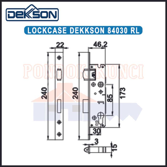 Mortise Lock Dekkson 84030 Rl Sss Bodi Kunci Pelor Lockcase Swing Dks