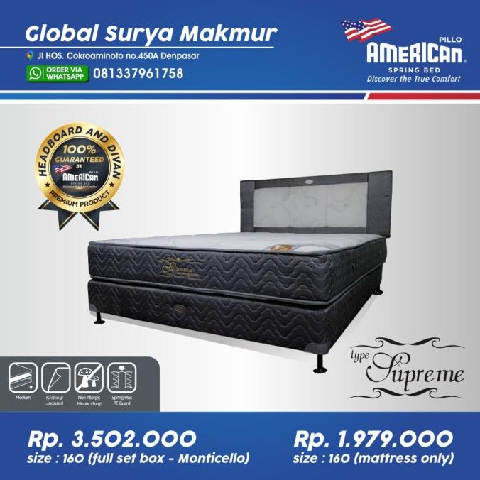 &<&<&<&] American Pillo Matras Kasur / Spring Bed Set Type Supreme 160