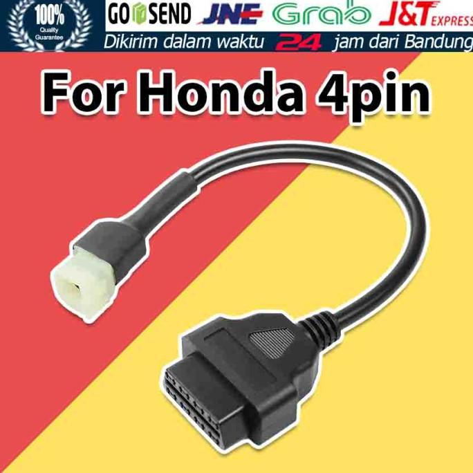 Kualitas terbaik] OBD OBD 2 Adapter Cable Honda 4 Pin To 16 Pin Diagnostic Scanner Honda