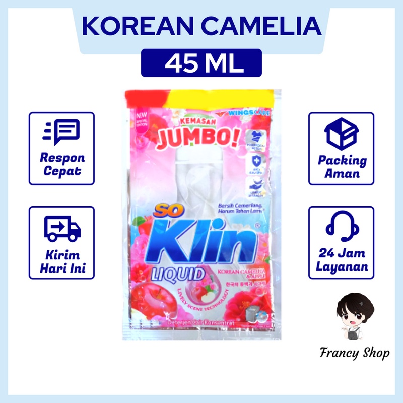 So Klin Liquid Korean Camellia Deterjen Cair Sachet 45ml