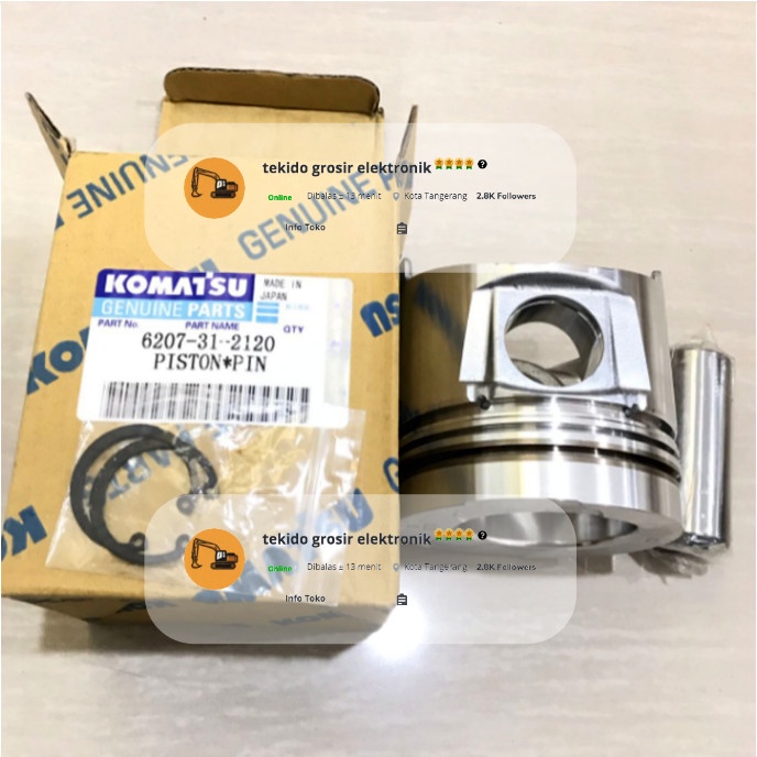 Piston KOMATSU 6207-31-2120 MOTOR GRADER