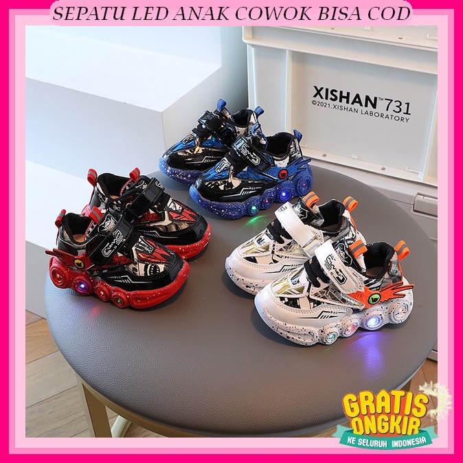 Sepatu Migeo Spiderman Non Led Sneakers Anak Laki-Laki Import Size 23-30 Usia 1,5-5 Tahun 100% Impor