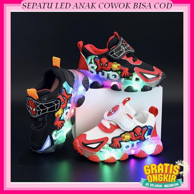 Sepatu Sekolah Anak Led / Sneaker Bisa Nyala / Dans Devion / Edisi Sekolah Free Box Exclusive Babyfi