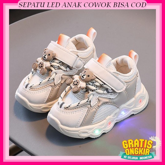 Septu Anak2 1 Tahun Cowo Import Pakai Lampu Sapatu Ank Led Impor Cowok Sneakers Led Sepatu Anak Laki