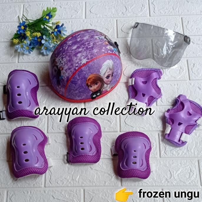 helm sepeda anak+ 1set deker