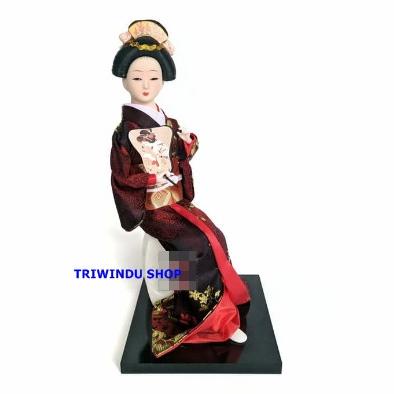 Jessia Boneka Geisha Jepang - Japanese Geisha kimono hitam