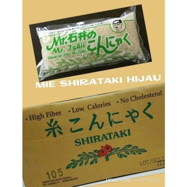 

Mie Shirataki Wet noodles isshi ito hijau isi 25