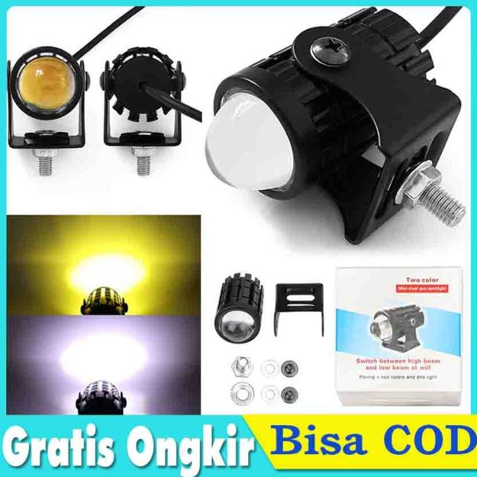 '+'+'+'+] Lampu Tembak Laser LED Spotlight Motor Mobil 2 Warna Putih Kuning