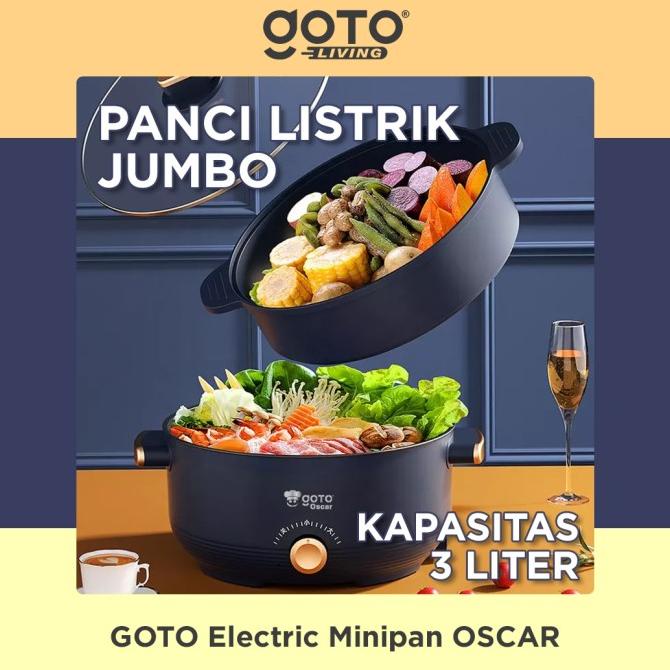 Goto Oscar Panci Listrik Elektrik Fry Pan 3L Goreng Kukus Serbaguna