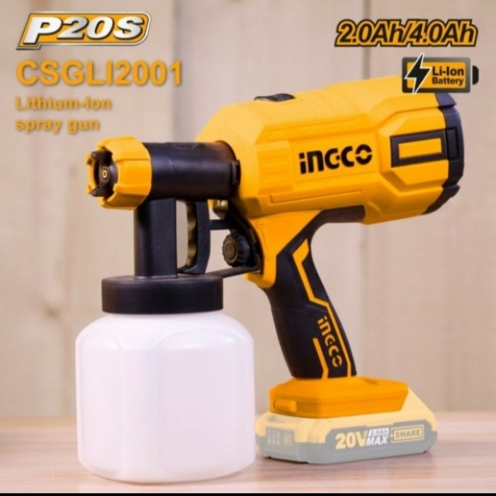 CSGLI2001 SPRAY GUN LISTRIK CORDLESS SEMPROTAN ANGIN CAT UNIT INGCO