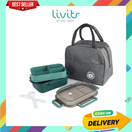 Lunch Box Kotak Bekal Anak Sekolah Anti Tumpah Kotak Makan Simple Unik Terbaru 2023 Set Bento Kids M
