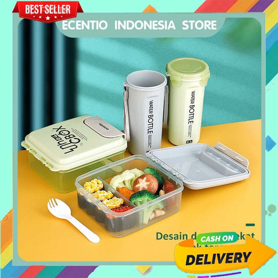 Lunch Box Wadah Makanan Suami Kerja Aesthetic Viral Kotak Makan Simple Unik Terbaru 2023 Set Bento K