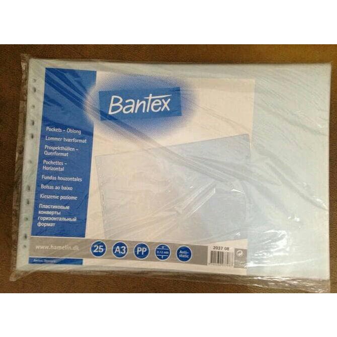 PP POCKET A3 Landscape binder Bantex /pack (25 lembar)